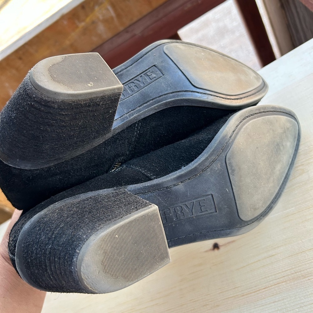 Frye Black Suede Ankle Booties - Picture 6 of 9